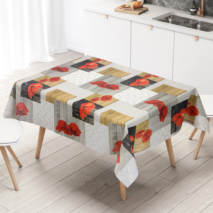 Wachstuch Tischdecke C146271 Mohnblumen Blüten eckig rund oval