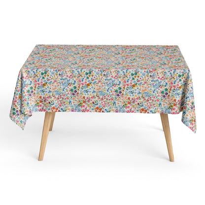 Jacquard Tischdecke aus beschichteter Baumwolle mit Fleckenschutz DG135 bunte Blumenwiese Blüten eckig rund oval