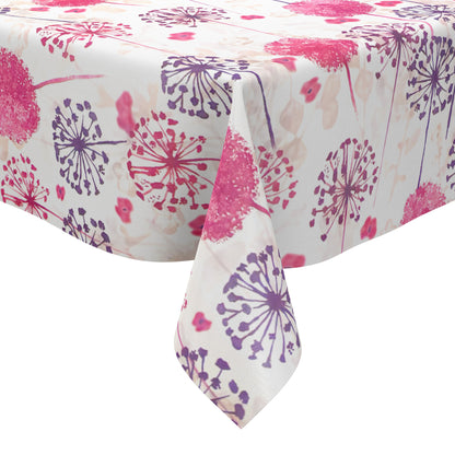 Wachstuch Tischdecke DN72 rosa Pusteblumen Blüten eckig rund oval