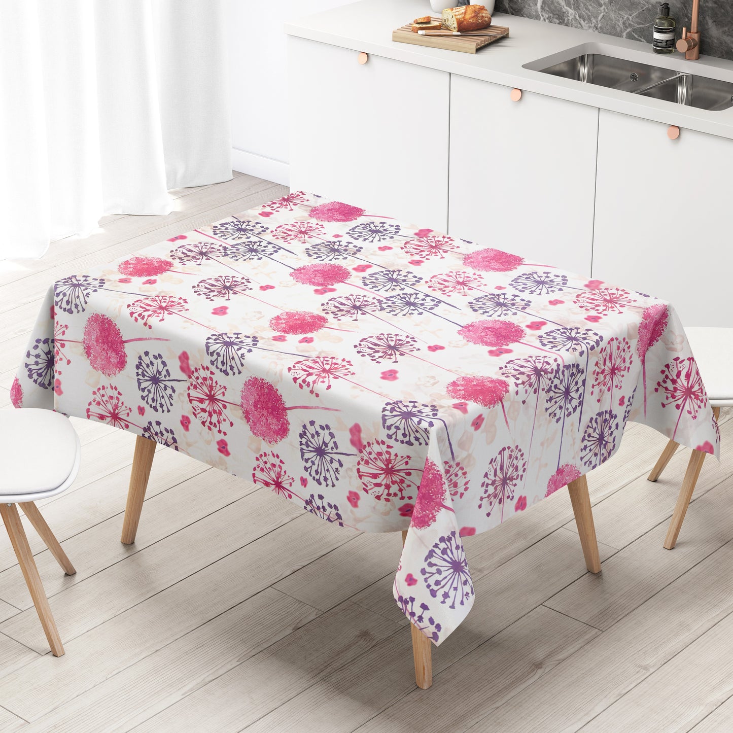 Wachstuch Tischdecke Pusteblume Pink