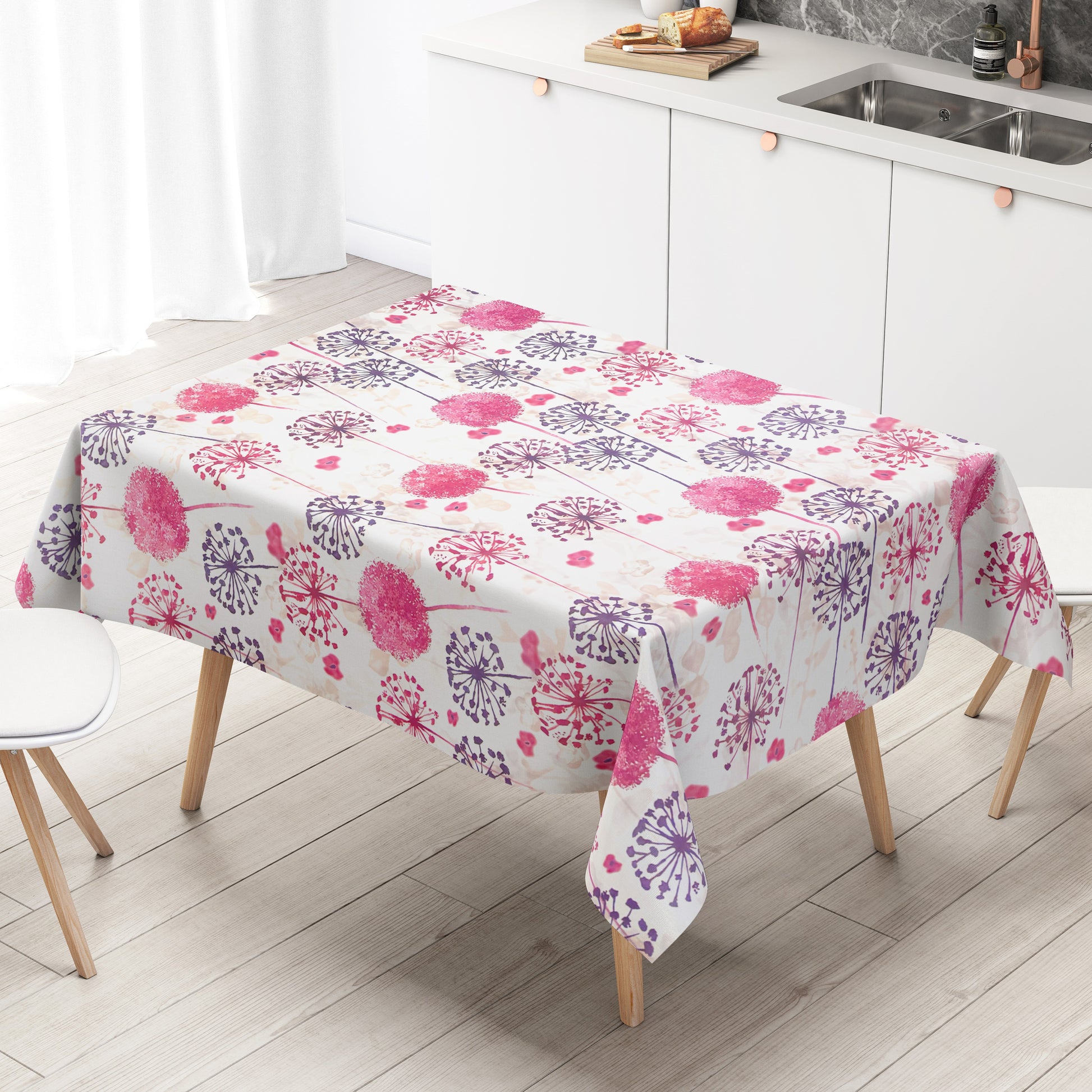 Wachstuch Tischdecke Pusteblume Pink