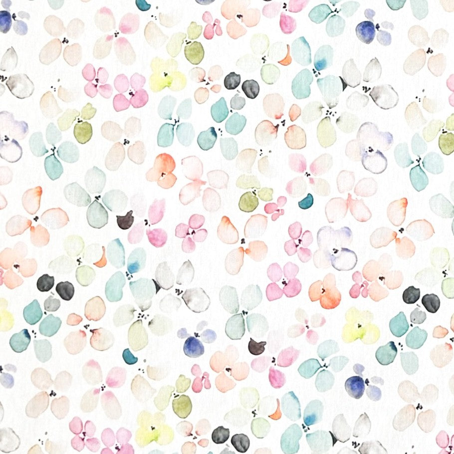 Jacquard Tischdecke aus beschichteter Baumwolle mit Fleckenschutz DP142 pastellfarbene Blüten eckig rund oval