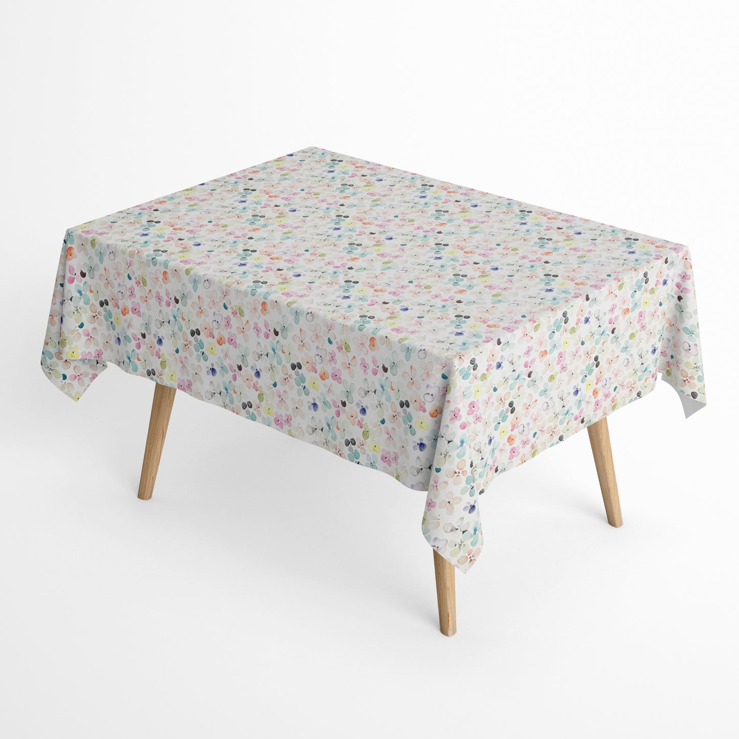 Jacquard Tischdecke aus beschichteter Baumwolle mit Fleckenschutz DP142 pastellfarbene Blüten eckig rund oval