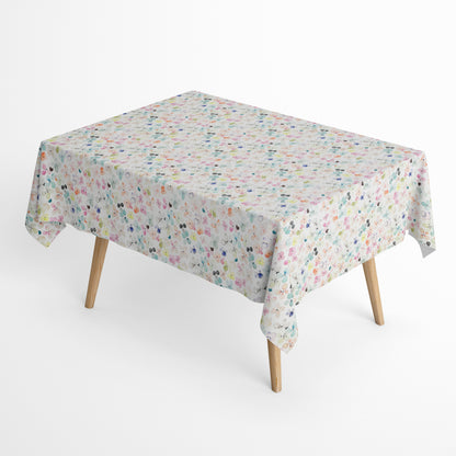 Jacquard Tischdecke aus beschichteter Baumwolle mit Fleckenschutz DP142 pastellfarbene Blüten eckig rund oval