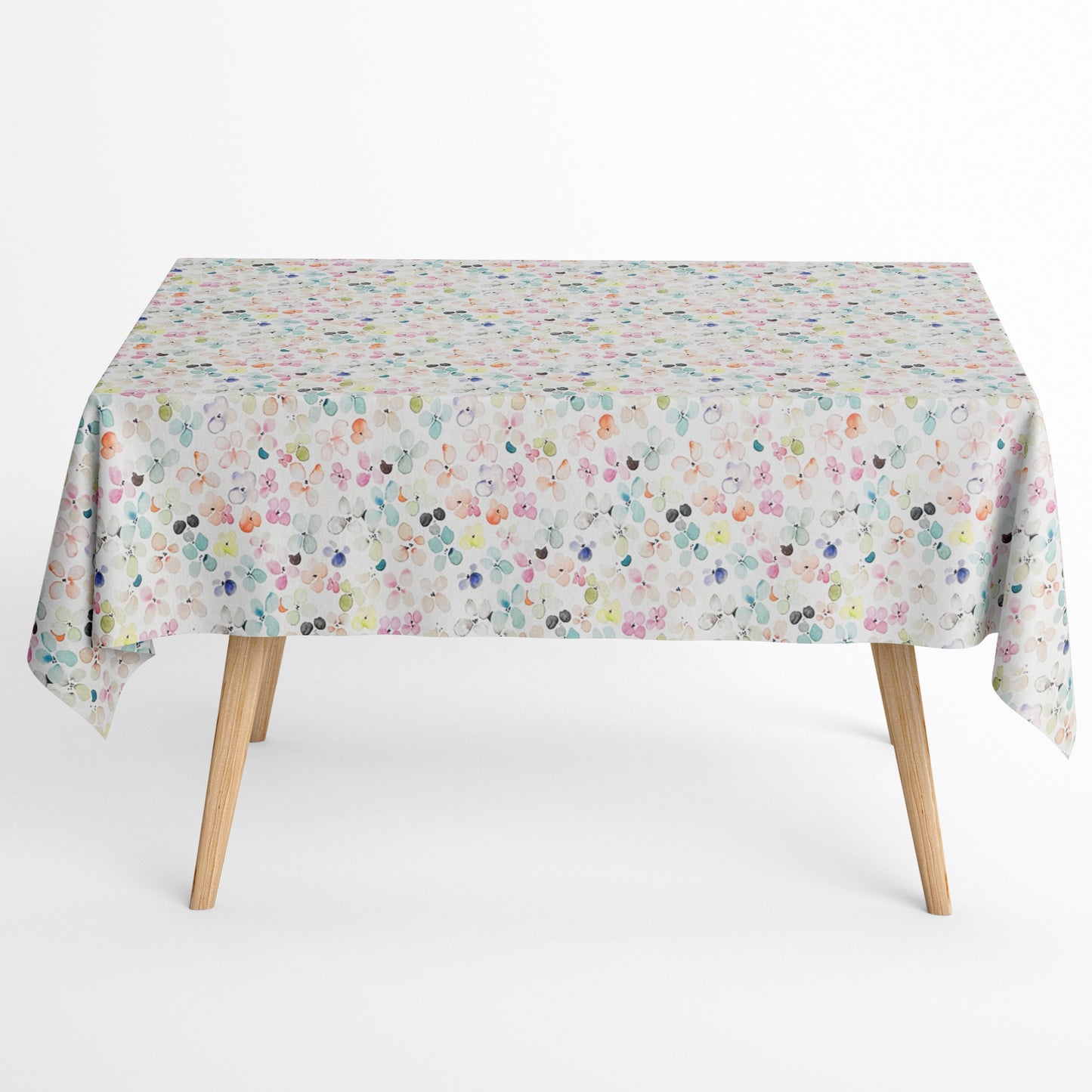 Jacquard Tischdecke aus beschichteter Baumwolle mit Fleckenschutz DP142 pastellfarbene Blüten eckig rund oval