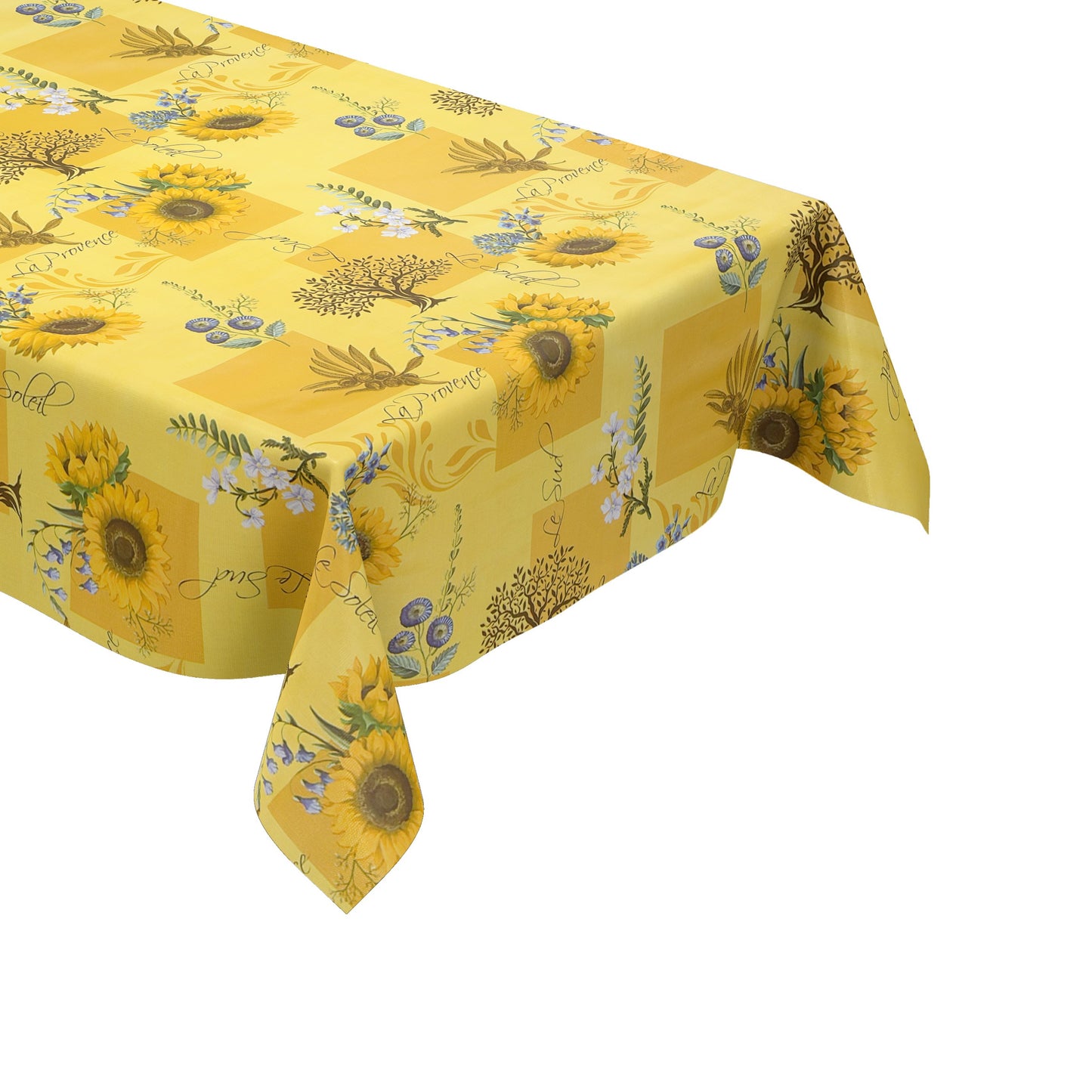 Wachstuch Tischdecke Sonnenblumen auf gelb