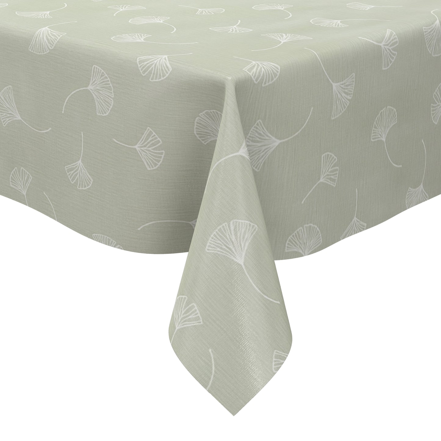 Wachstuch Tischdecke EG43 mintgrün Leinenstruktur Ginkgoblätter eckig rund oval