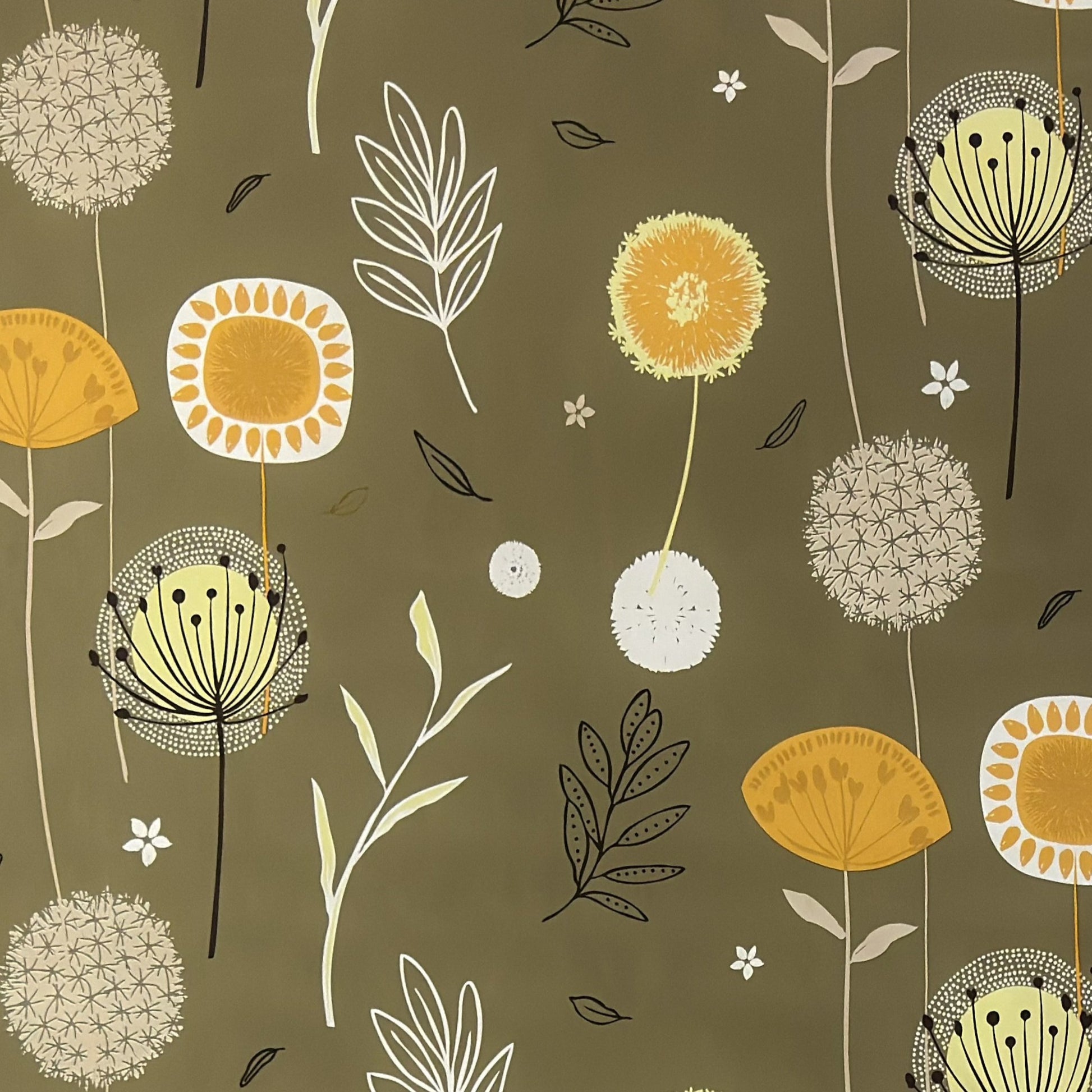 Wachstuch Tischdecke Gräser auf verdegrün