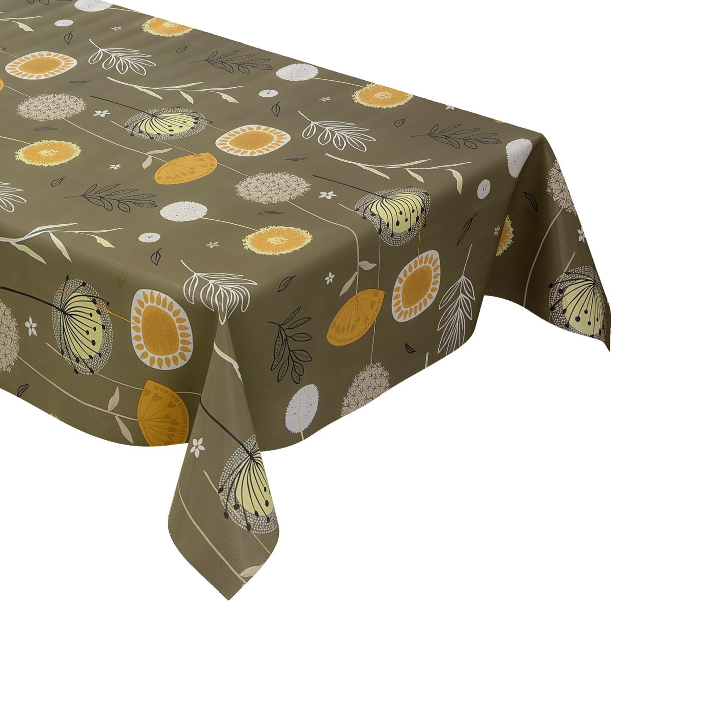 Wachstuch Tischdecke Gräser auf verdegrün