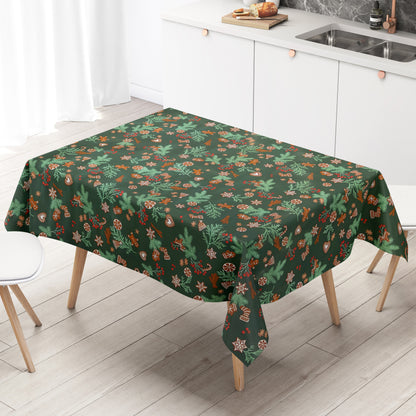Wachstuch Tischdecke eihnachten tannengrün Lebkuchen