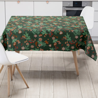 Wachstuch Tischdecke eihnachten tannengrün Lebkuchen