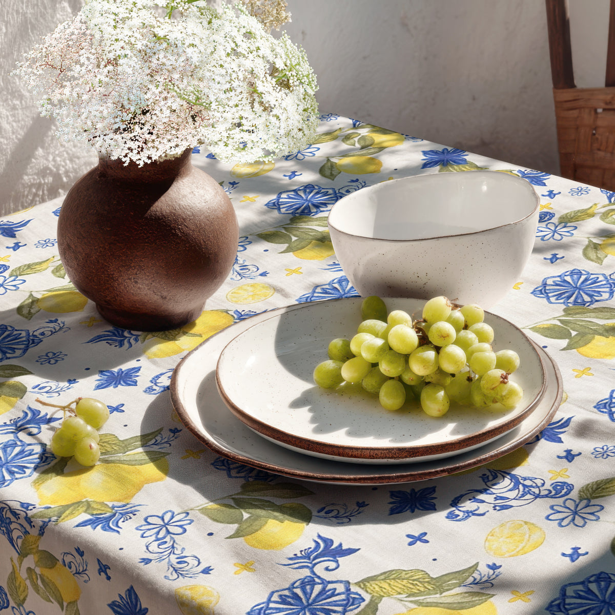 Jacquard Tischdecke aus beschichteter Baumwolle mit Fleckenschutz FEMM â