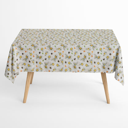 Tischdecke aus beschichteter Baumwolle Bienen und Blüten