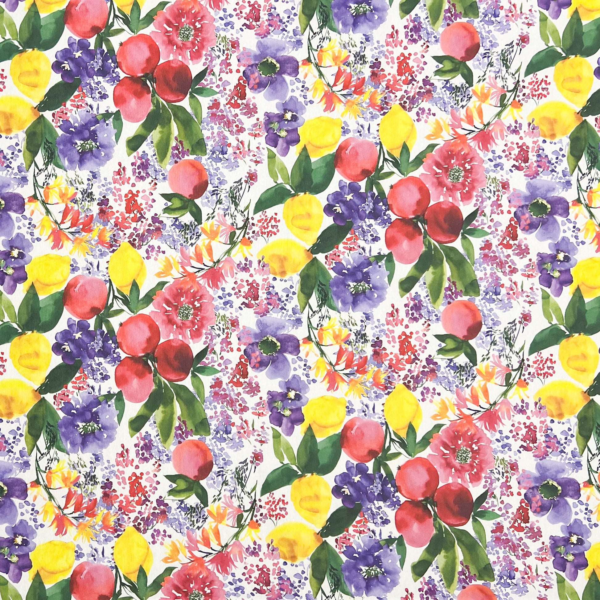 textile Tischdecke Obst Blumen