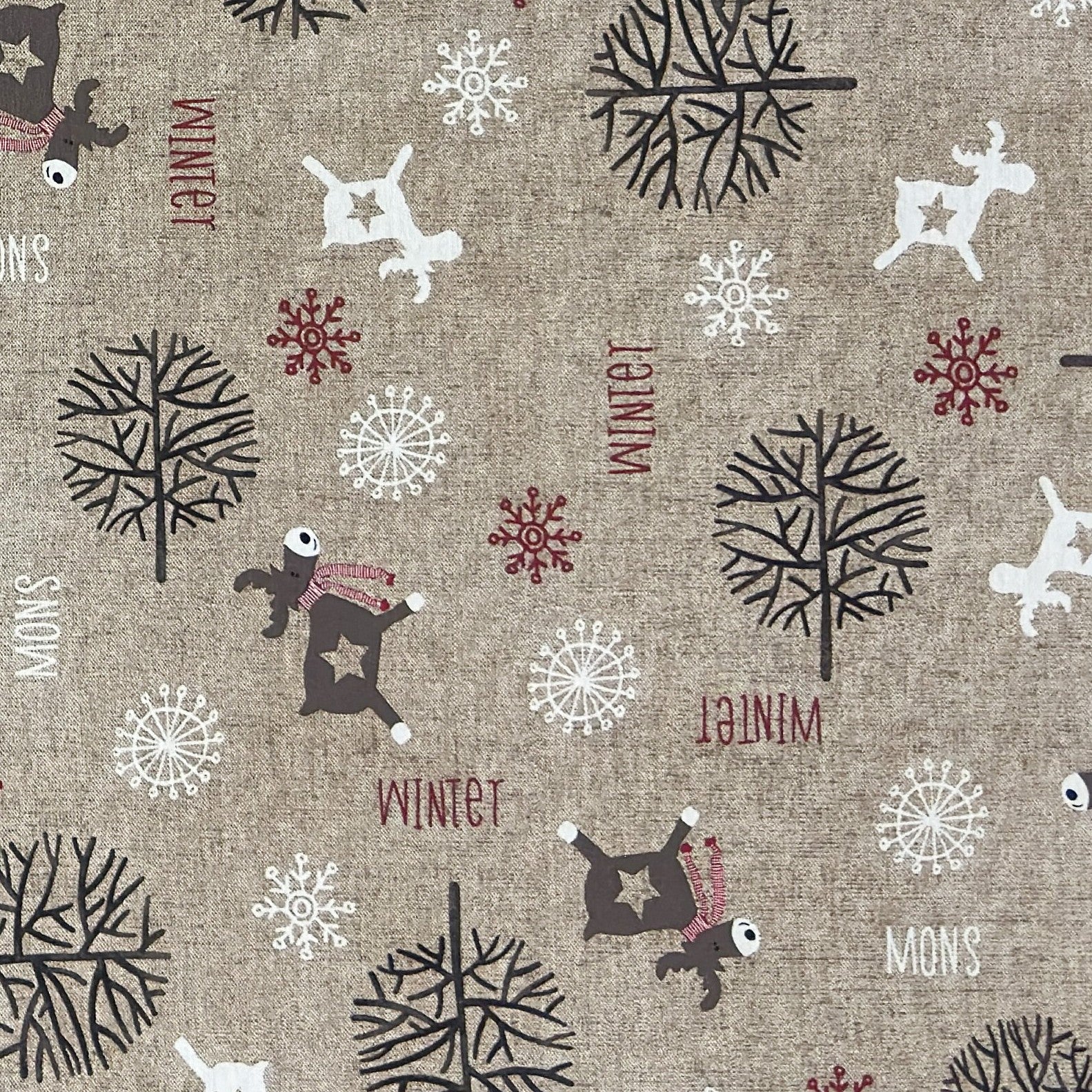 Tischdecke beschichtete Baumwolle Skandinavien Rentier Winter 
