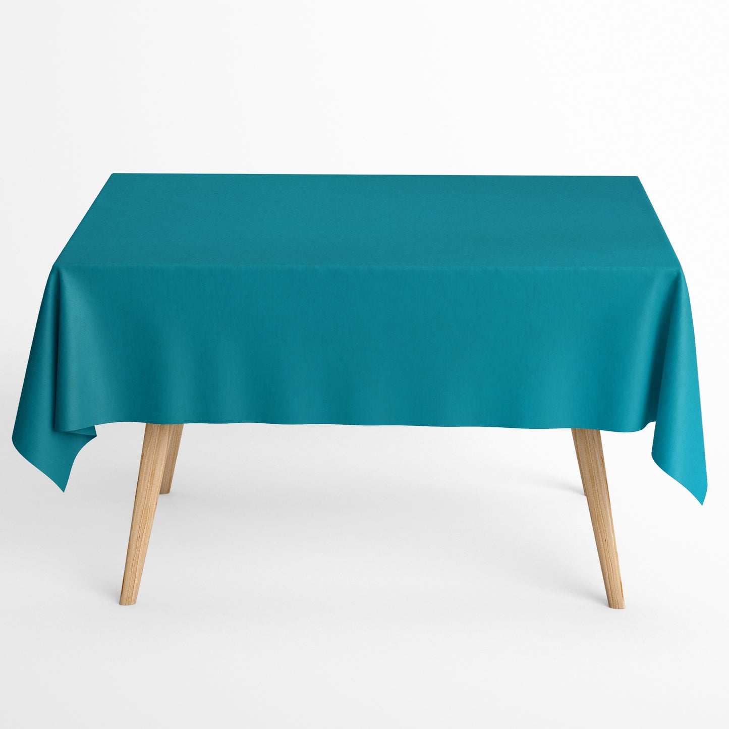 Jacquard Tischdecke aus beschichteter Baumwolle mit Fleckenschutz IBIZA AZULINA türkis uni einfarbig eckig rund oval