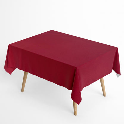 Jacquard Tischdecke aus beschichteter Baumwolle mit Fleckenschutz IBIZA BURDEOS bordeaux dunkelrot uni einfarbig eckig rund oval