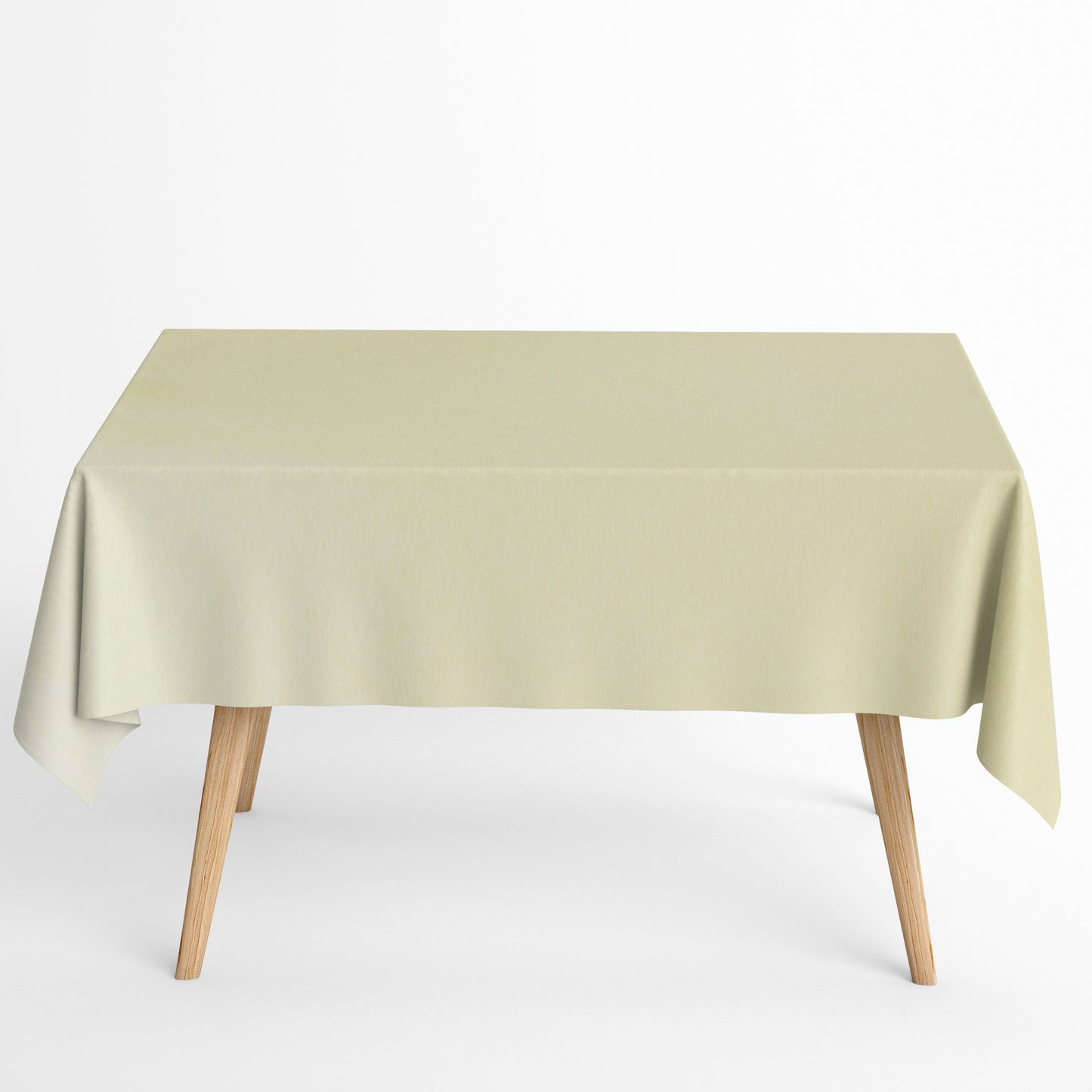 Tischdecke beschichtete Baumwolle cremefarben uni