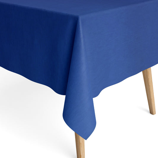 Jacquard Tischdecke aus beschichteter Baumwolle mit Fleckenschutz IBIZA DUCADOS blau uni einfarbig eckig rund oval