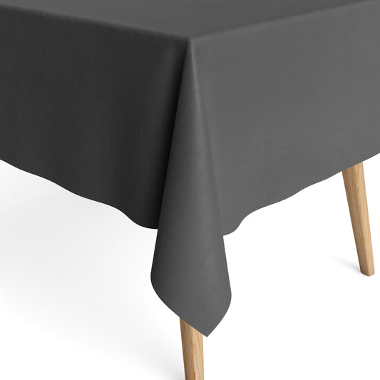 Beschichtete Tischdecke Baumwolle  unifarben grau