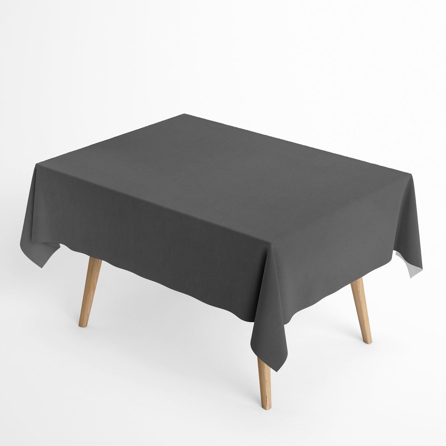 Beschichtete Tischdecke Baumwolle  unifarben grau