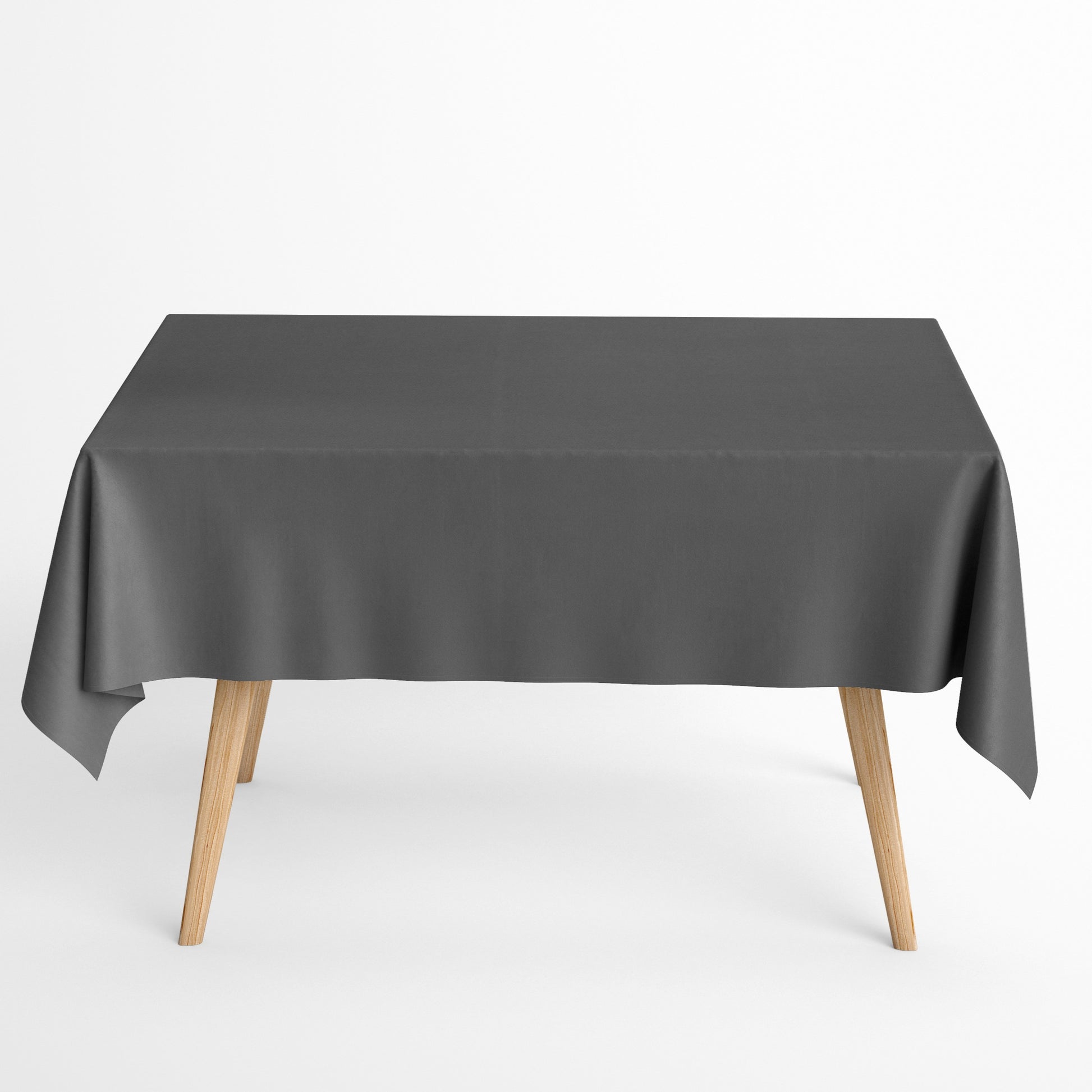 Beschichtete Tischdecke Baumwolle  unifarben grau