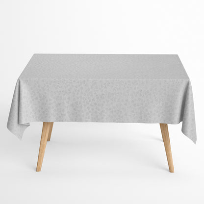 Jacquard Tischdecke aus beschichteter Baumwolle mit Fleckenschutz JANCO PLATA silberne Blätter eckig rund oval