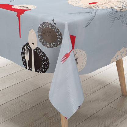 Wachstuch Tischdecke maritim Fische hellblau Küchenmotiv