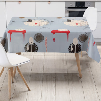 Wachstuch Tischdecke maritim Fische hellblau Küchenmotiv