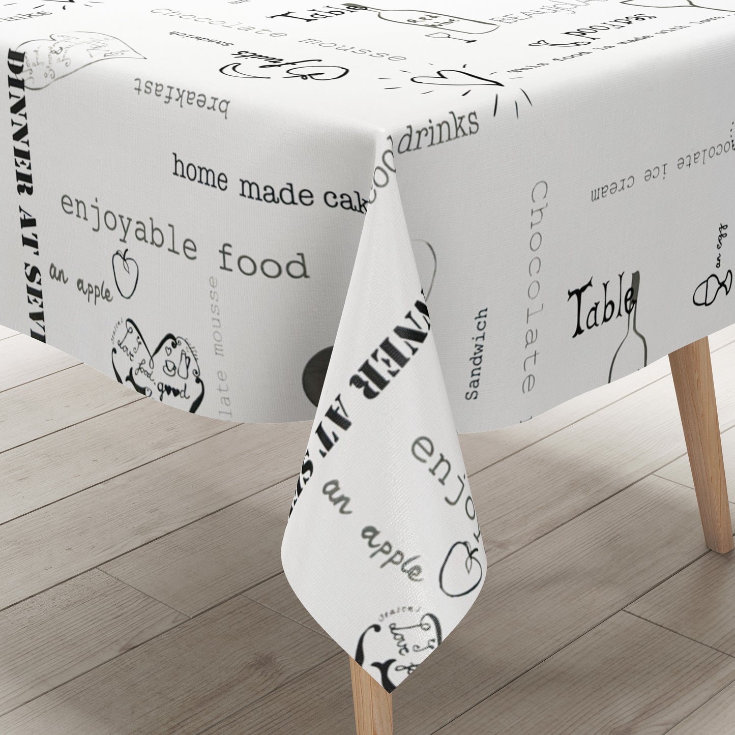 Wachstuch Tischdecke Essen und Trinken