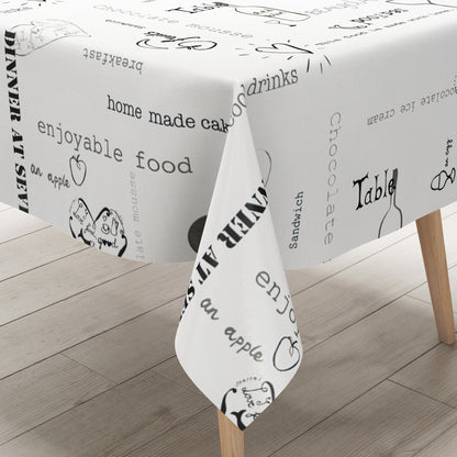 Wachstuch Tischdecke Essen und Trinken