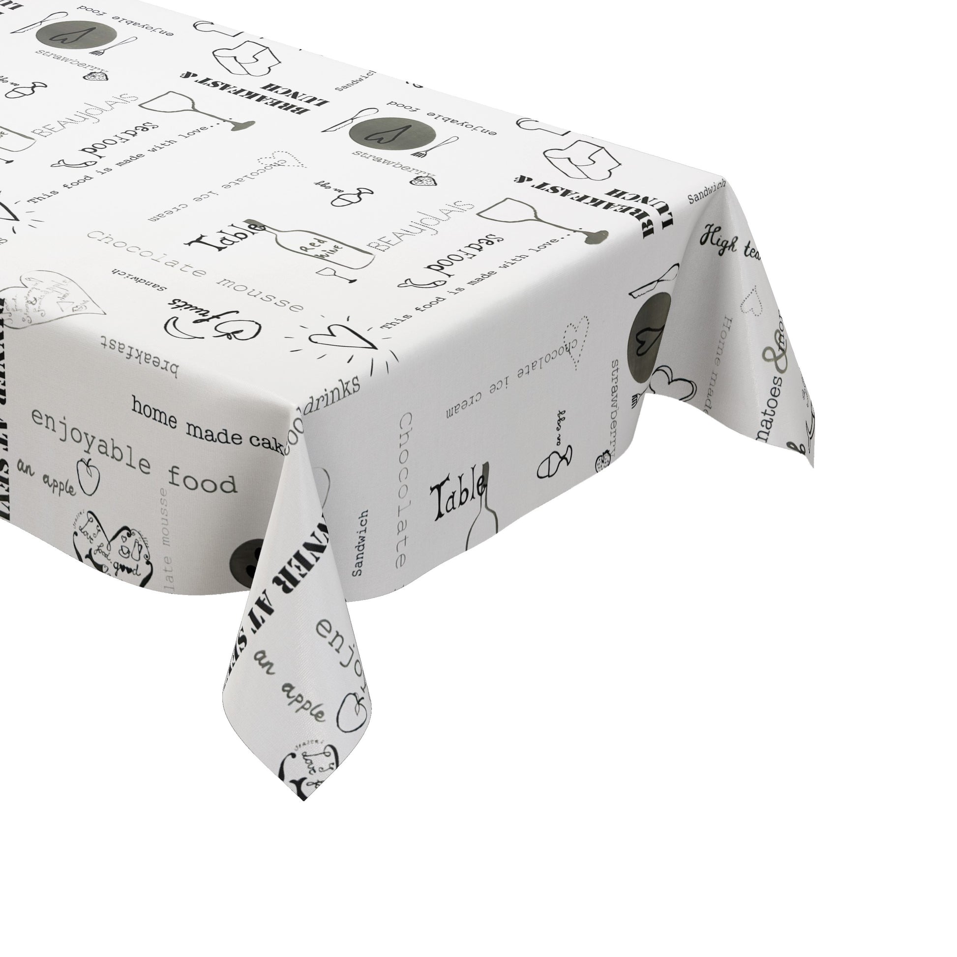 Wachstuch Tischdecke Essen und Trinken