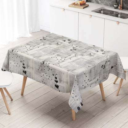 Wachstuch Tischecke Zeitungspapier