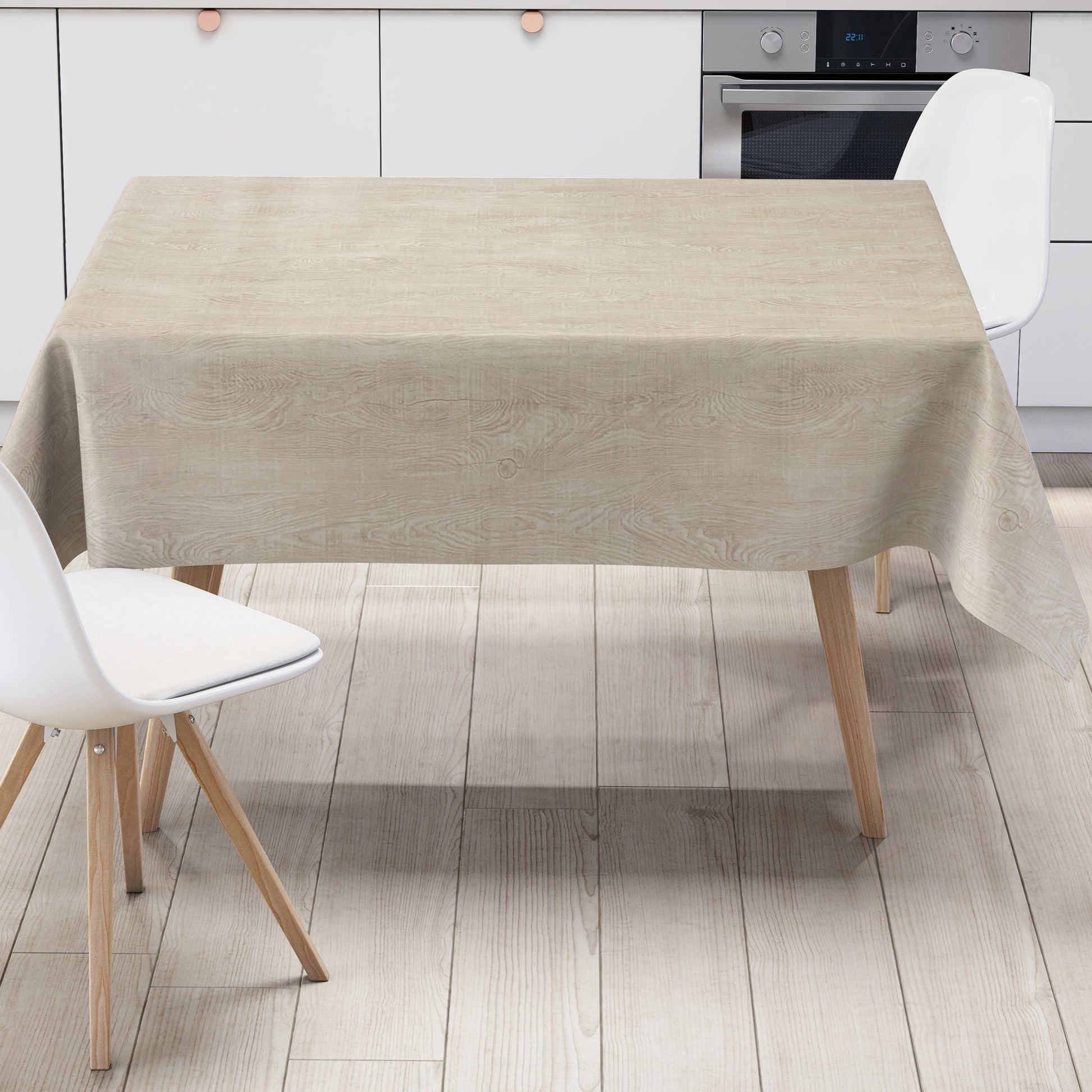 Wachstuch Tischdecke Holzoptik hell