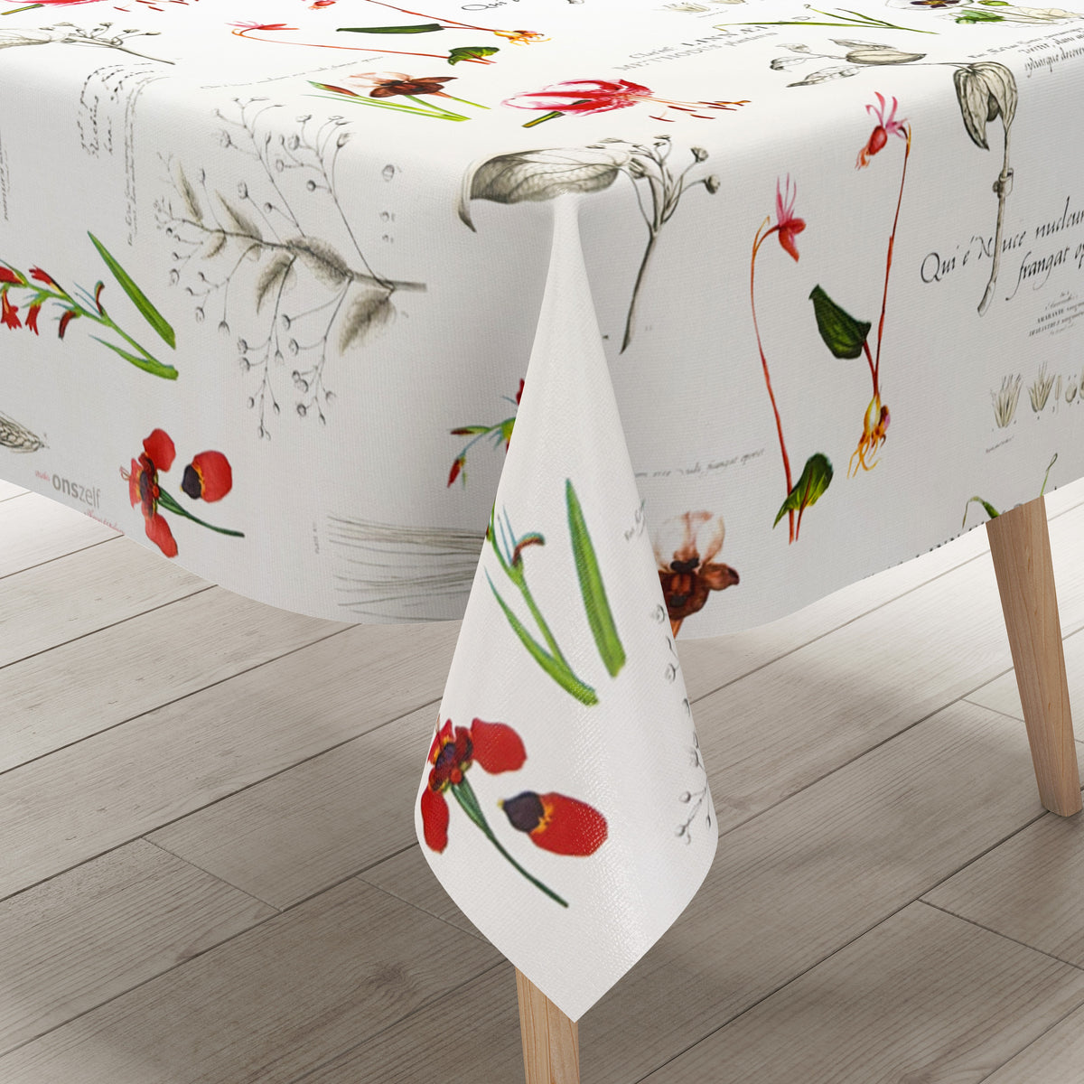 Wachstuch Tischdecke K-OZ8044 Blumen und Blüten Botanik eckig rund ova –