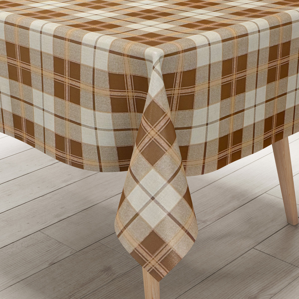 Wachstuch Tischdecke K109D braun beige kariert Karo eckig rund oval –