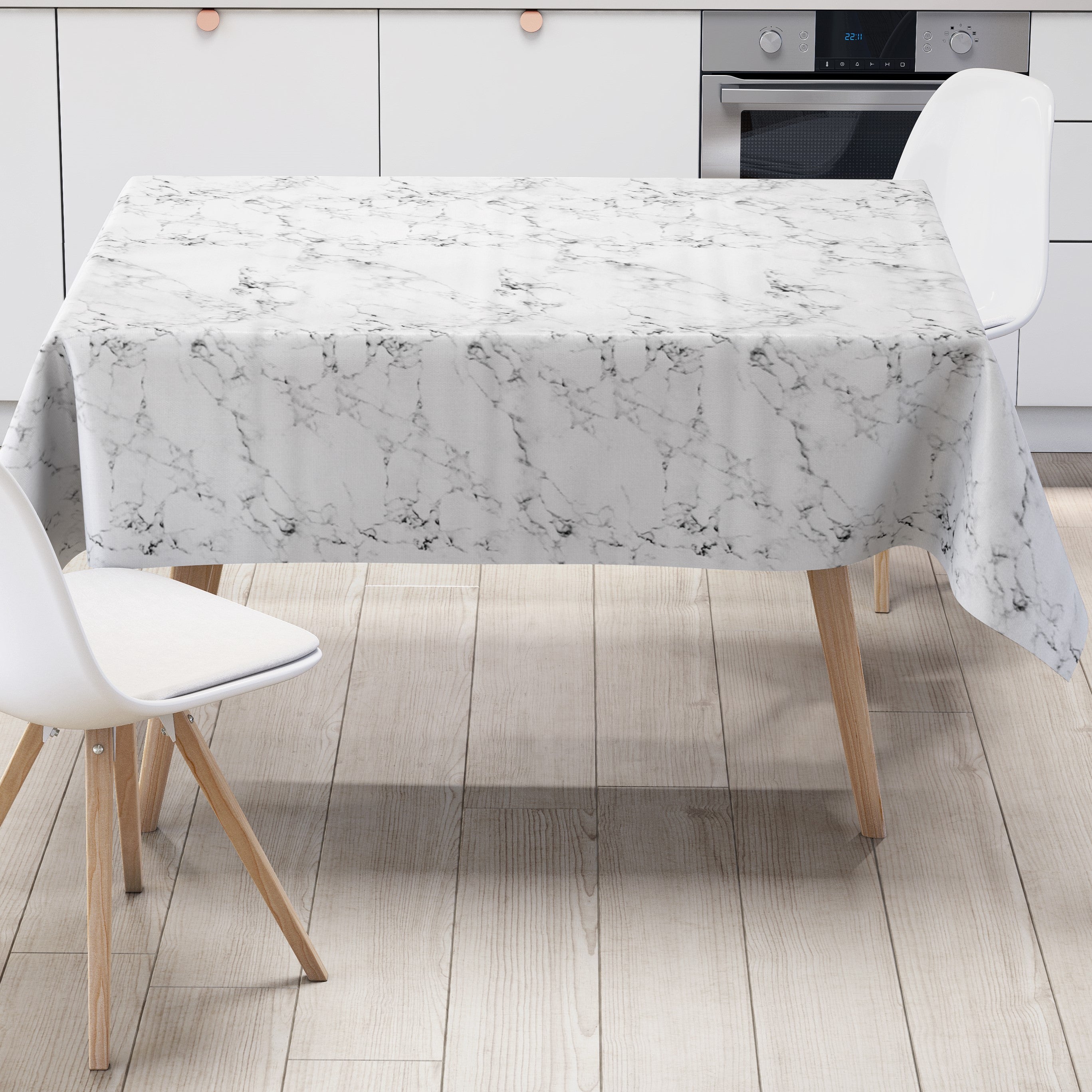 KEVKUS Wachstuch Tischdecke – Mosaik-Fliesen Design In Schwarz-beige, Als Meterware In Eckig, Rund Oder Oval Wählbar