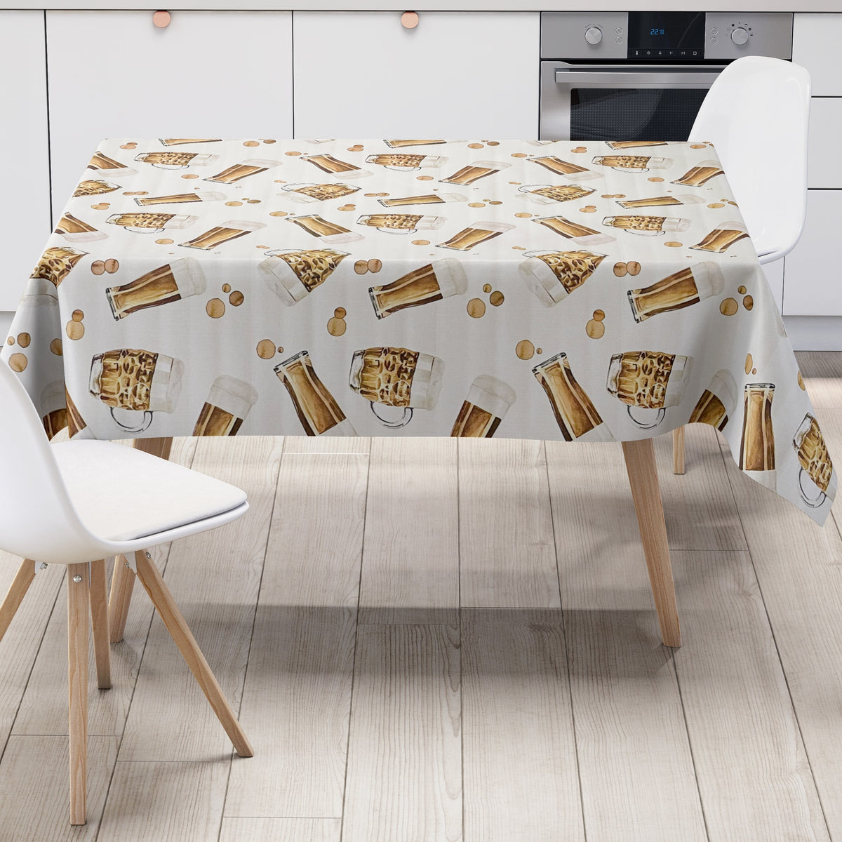 Wachstuch Tischdecke K150232 Bier Bierkrug auf weiss eckig rund oval a –