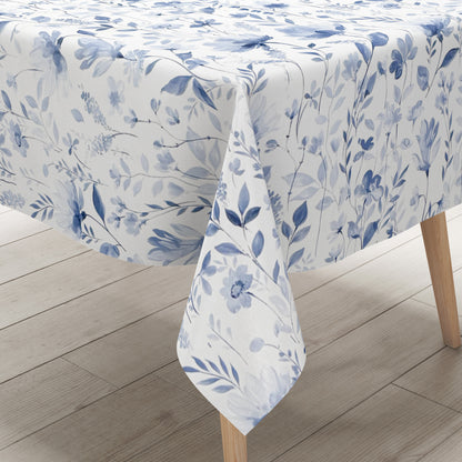 Oilcloth tablecloth K150242 blue flower meadow blossoms square round oval