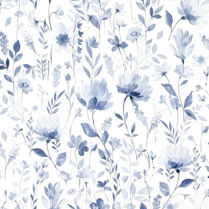 Oilcloth tablecloth K150242 blue flower meadow blossoms square round oval