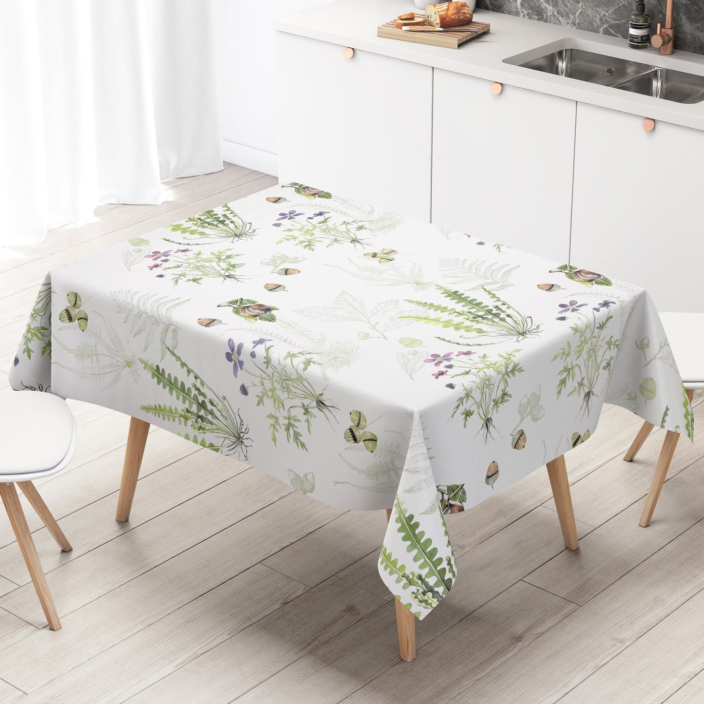 Nappe en toile cirée K150245 automne glands châtaignes feuilles carré rond ovale