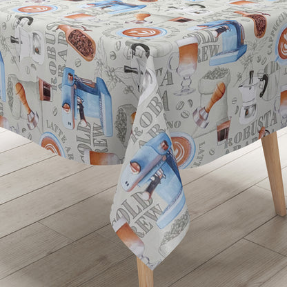 Wachstuch Tischdecke Barista Kaffee