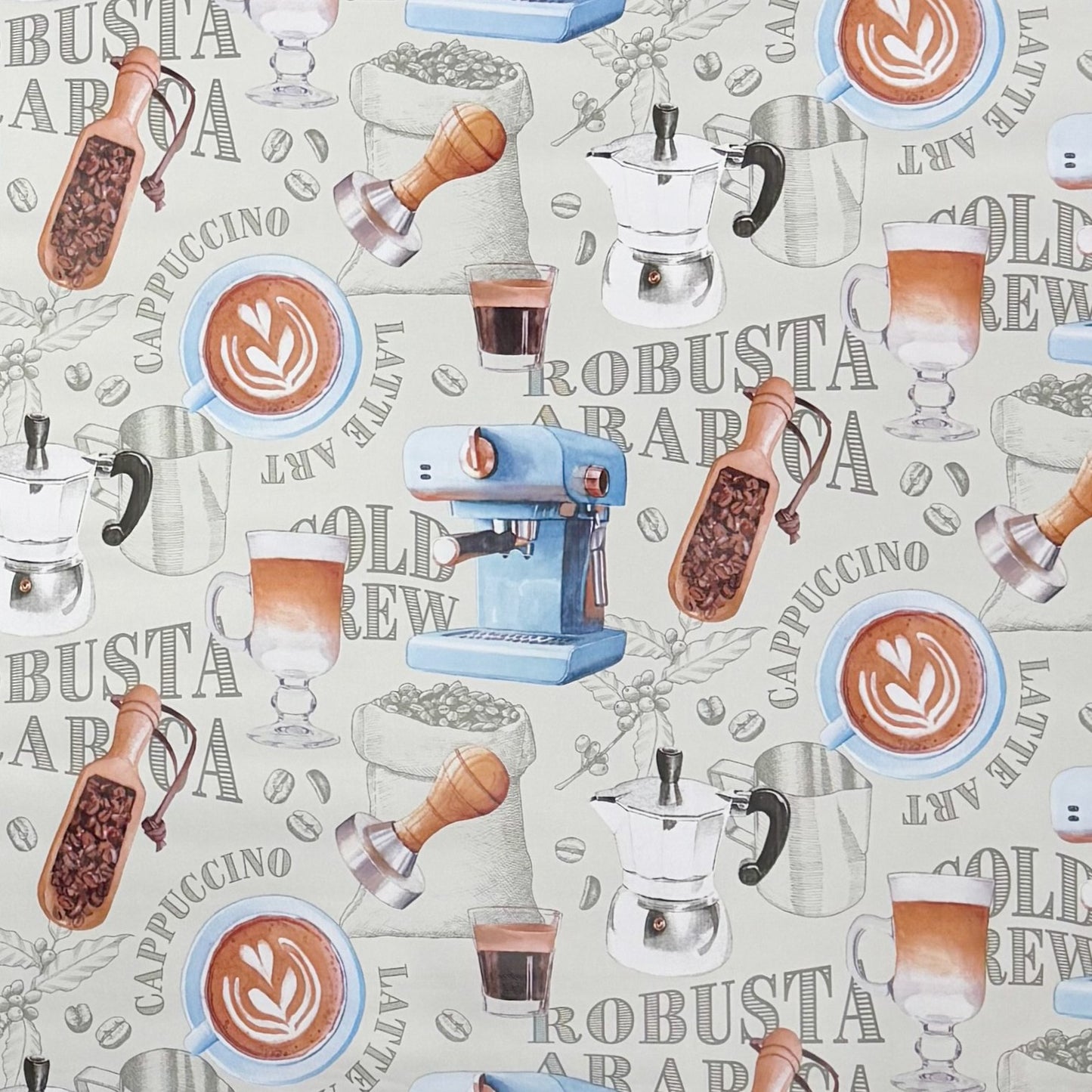 Wachstuch Tischdecke Barista Kaffee