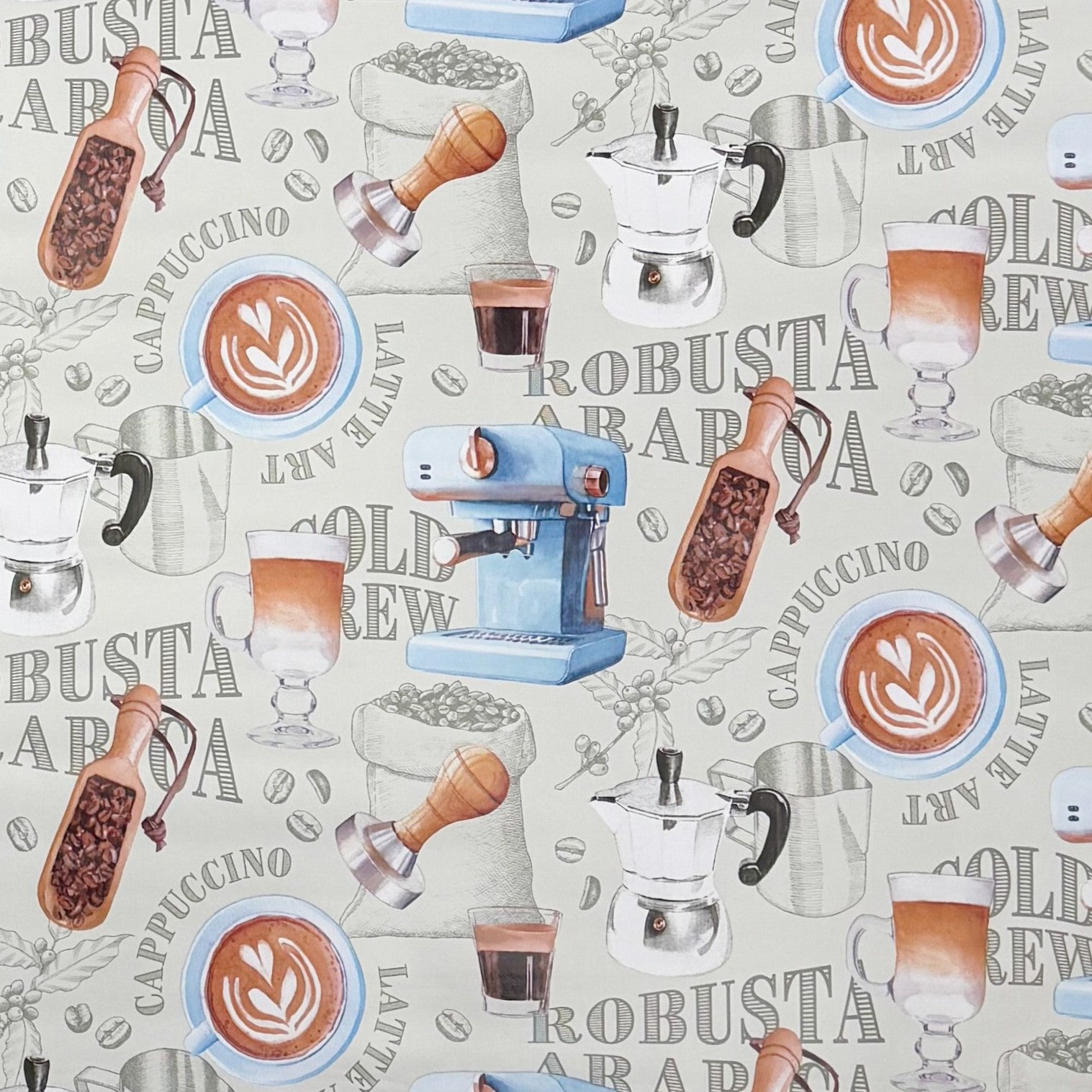 Wachstuch Tischdecke Barista Kaffee