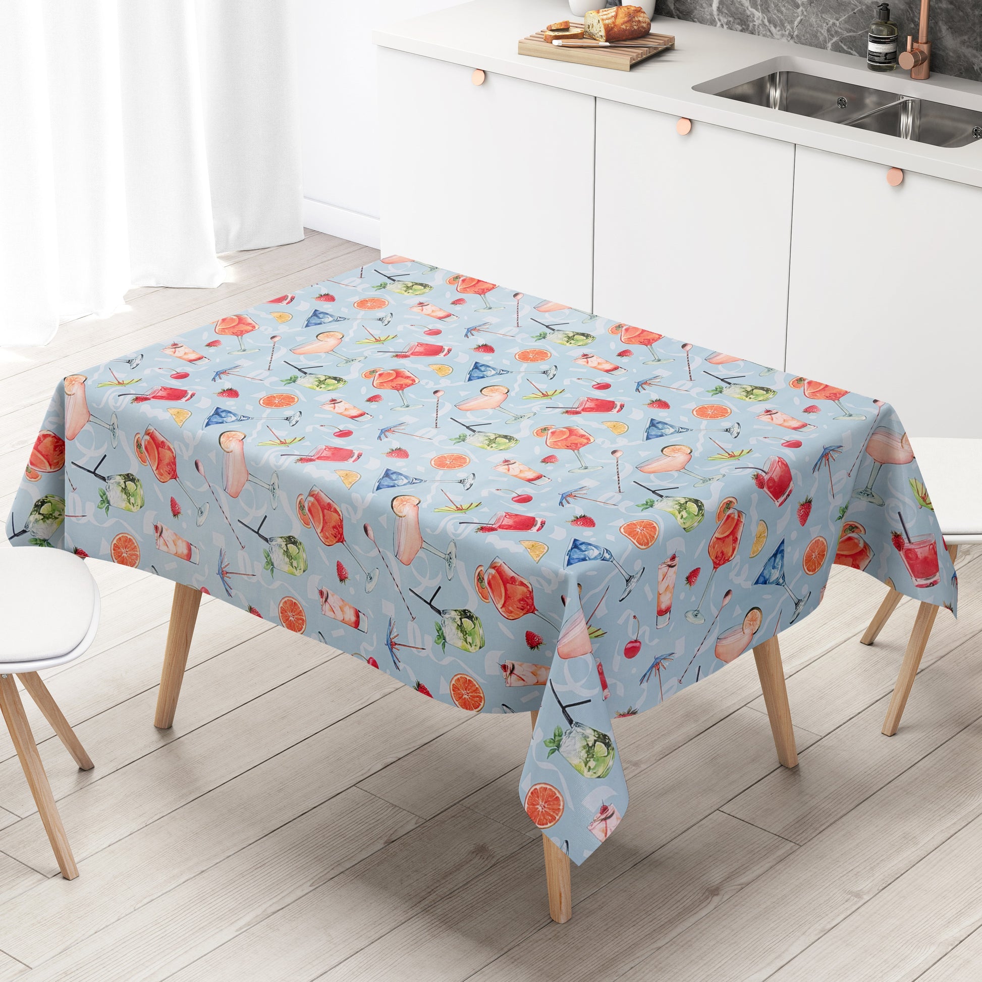 Wachstuch Tischdecke Früchte und Cocktails