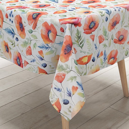 Wachstuch Tischdecke K150280 pastellfarbene Mohnblumen eckig rund oval