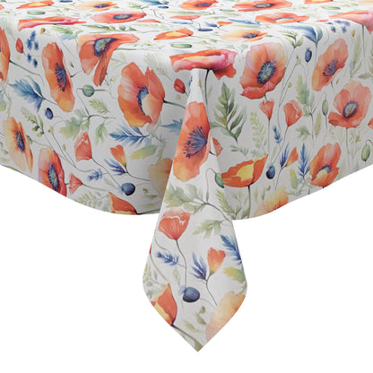 Wachstuch Tischdecke K150280 pastellfarbene Mohnblumen eckig rund oval