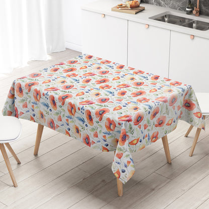 Wachstuch Tischdecke K150280 pastellfarbene Mohnblumen eckig rund oval