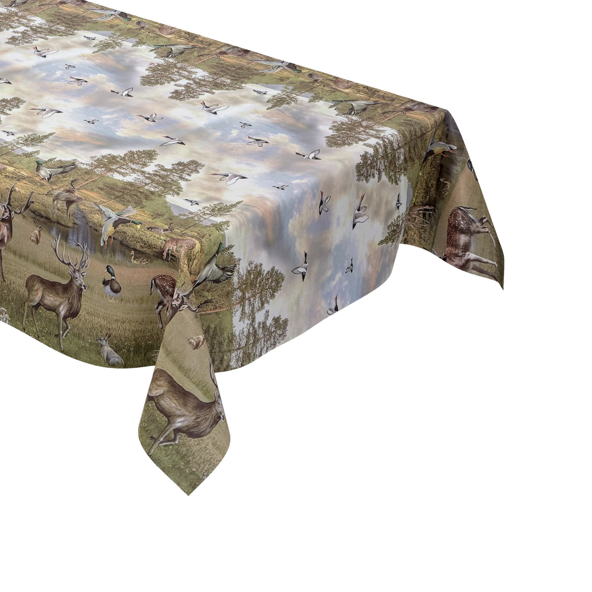 ANRO Nappe en Toile cirée, Lavable, Bord coupé, Motif Chasse, Nappe de Jardin, 160 x 140 cm ANRO Nappe en Toile cirée, Lavable, Bord coupé, Motif Chasse, Nappe de Jardin, 160 x 140 cm