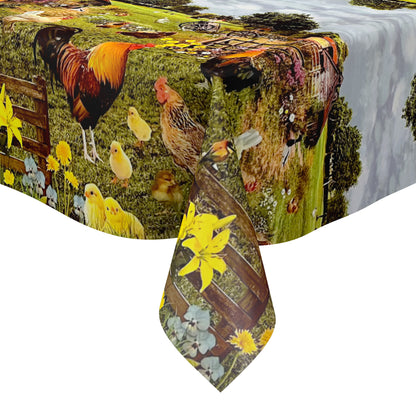 Oilcloth tablecloth sold by the meter 01301-00 Easter Easter Bunny Tulips square round oval